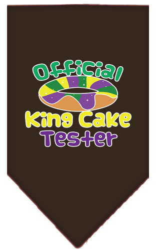 King Cake Taster Screen Print Mardi Gras Bandana Cocoa Large
